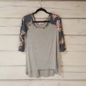 3/4 sleeve jersey tee